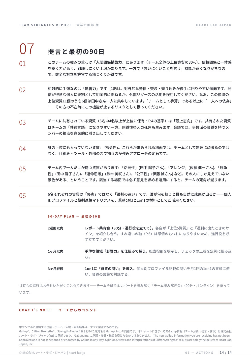 提言と最初の90日