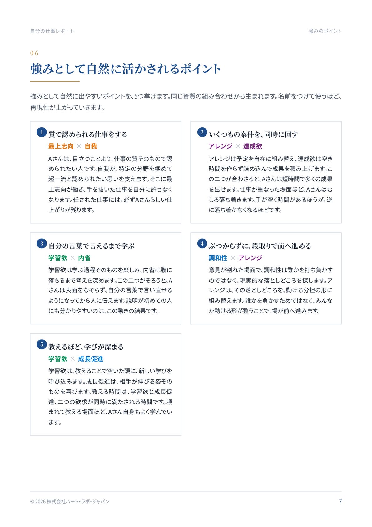 強みとして自然に活かされるポイントの拡大画像